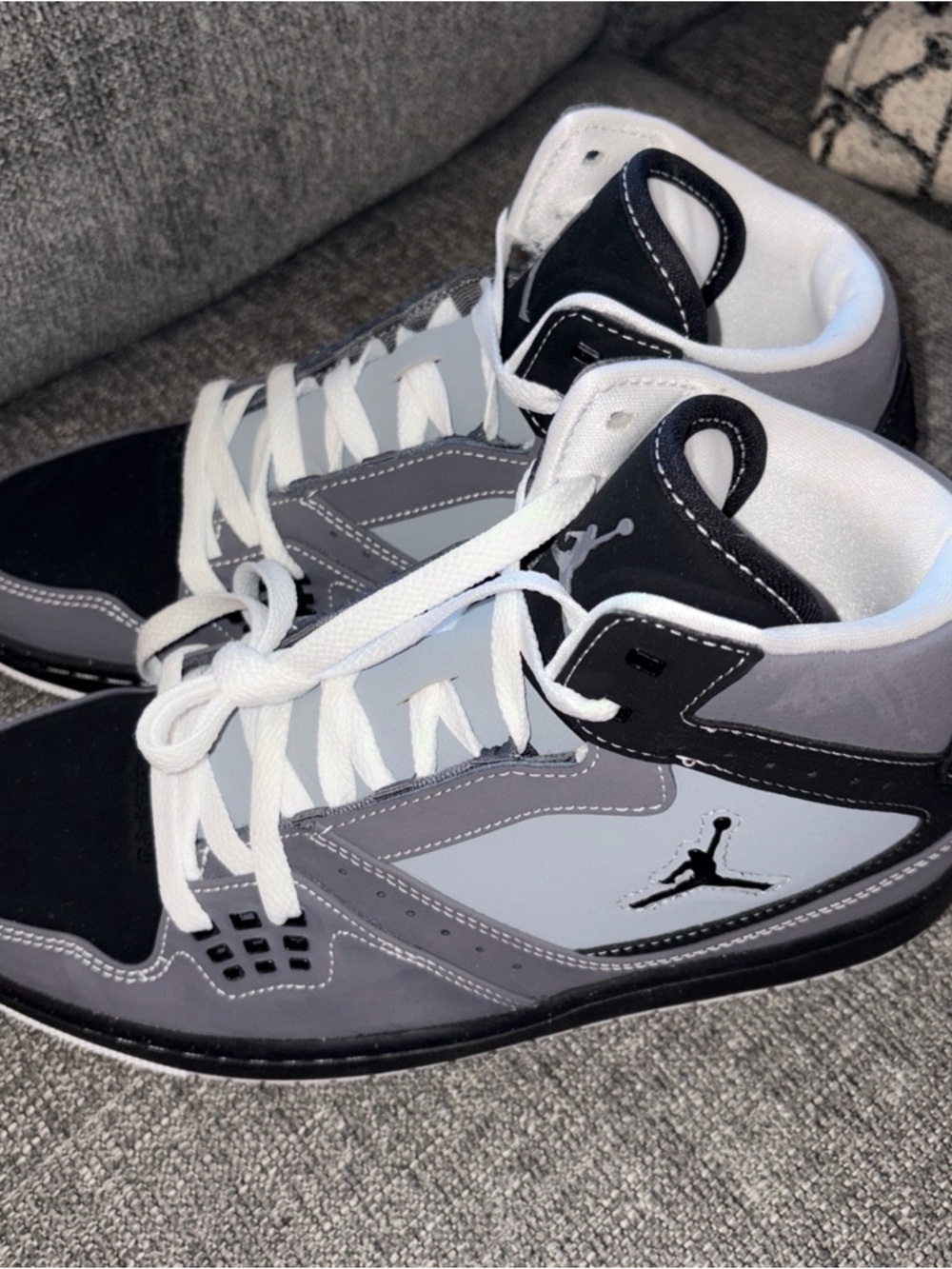 New without tags Nike Air Jordan 1 Flight Mid-Top Sneakers in Black,Gray & White